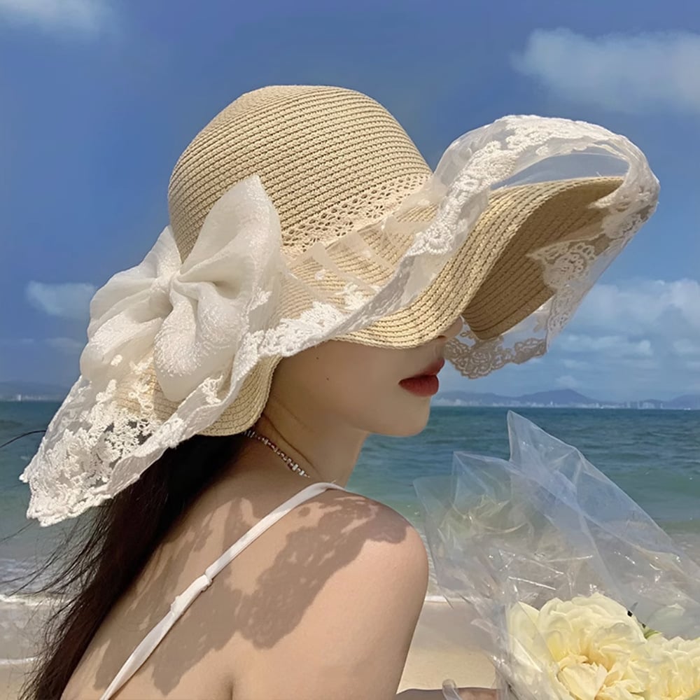 Women's Summer Bowknot Sun Hat - Image 4