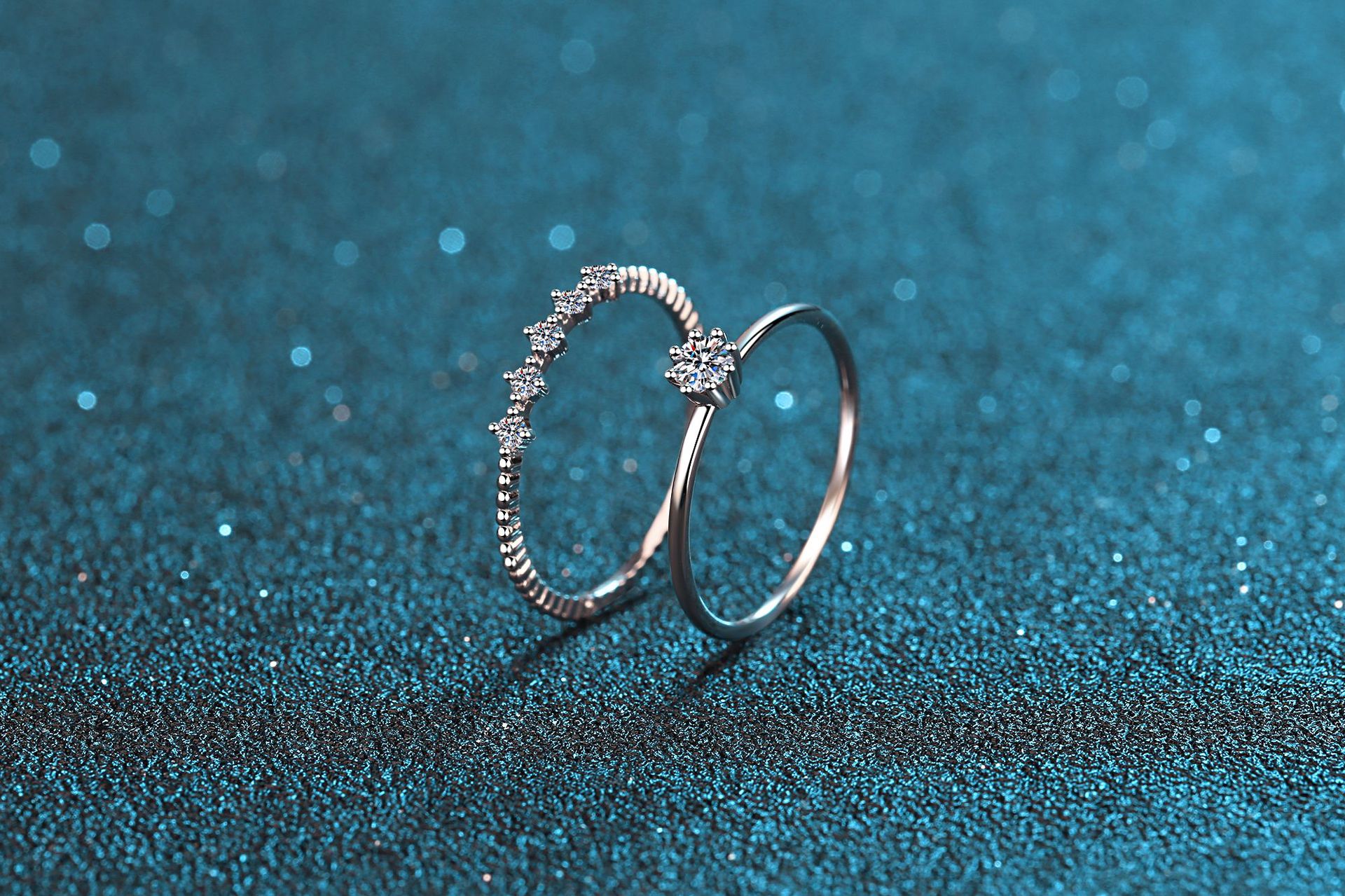 Sterling Silver Plated Moissanite Ring 3