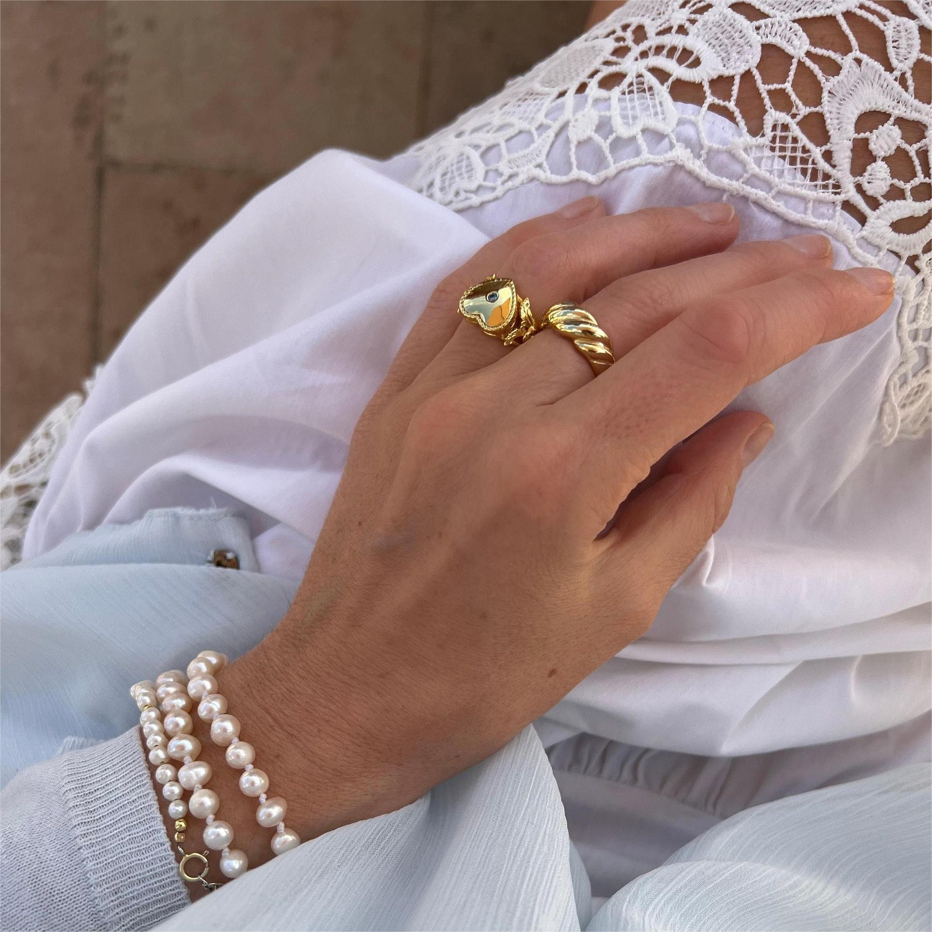 Stylish Heart Ring on Display