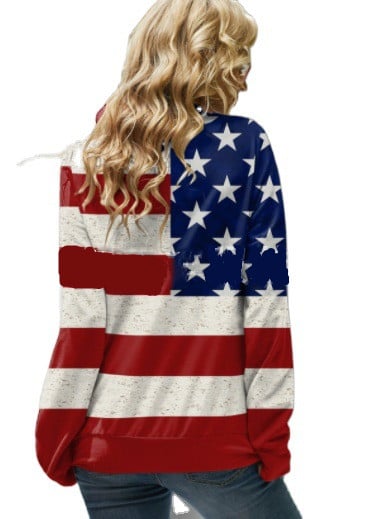 Women's American Flag Casual Urban Sweatshirt Image 2