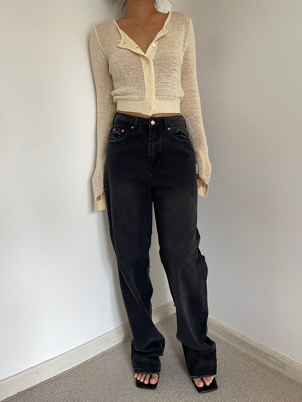 Dark Blue Wide Legs Jeans