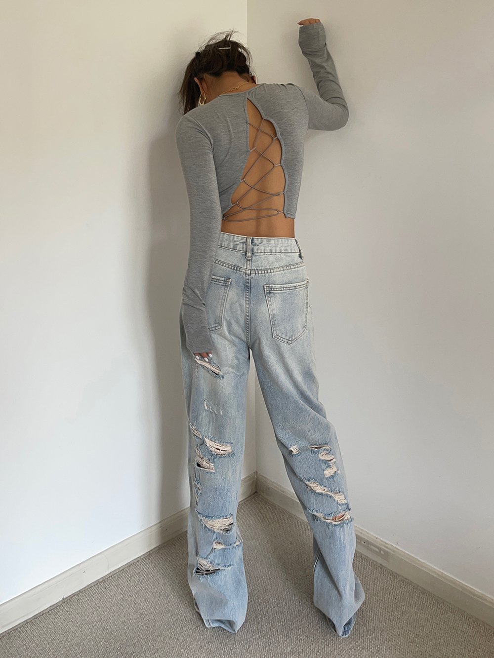 Wide Legs Jeans with Unique Style