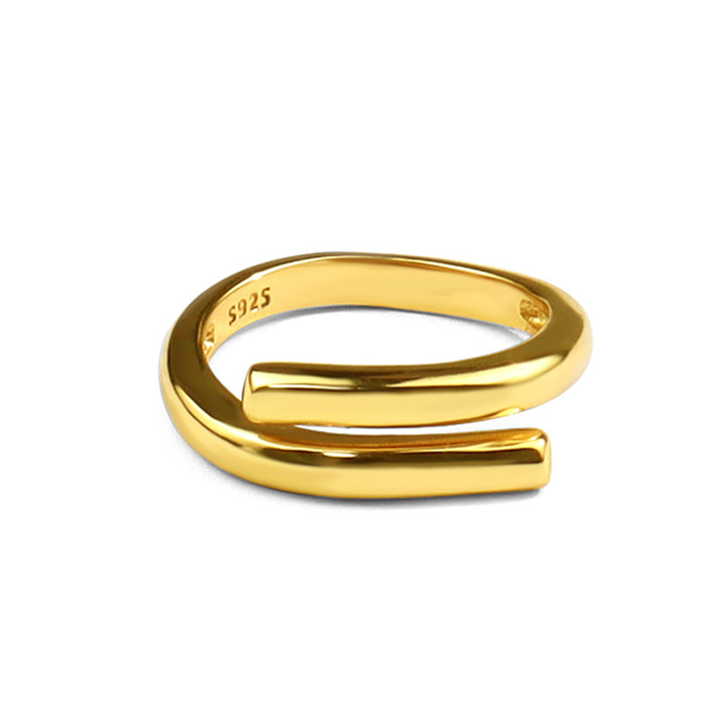 Elegant Line Metal Texture Ring - New Fashion