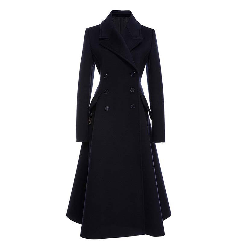 Elegant Woolen Coat in Blue