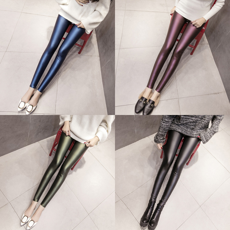 Green PU Leather Pants