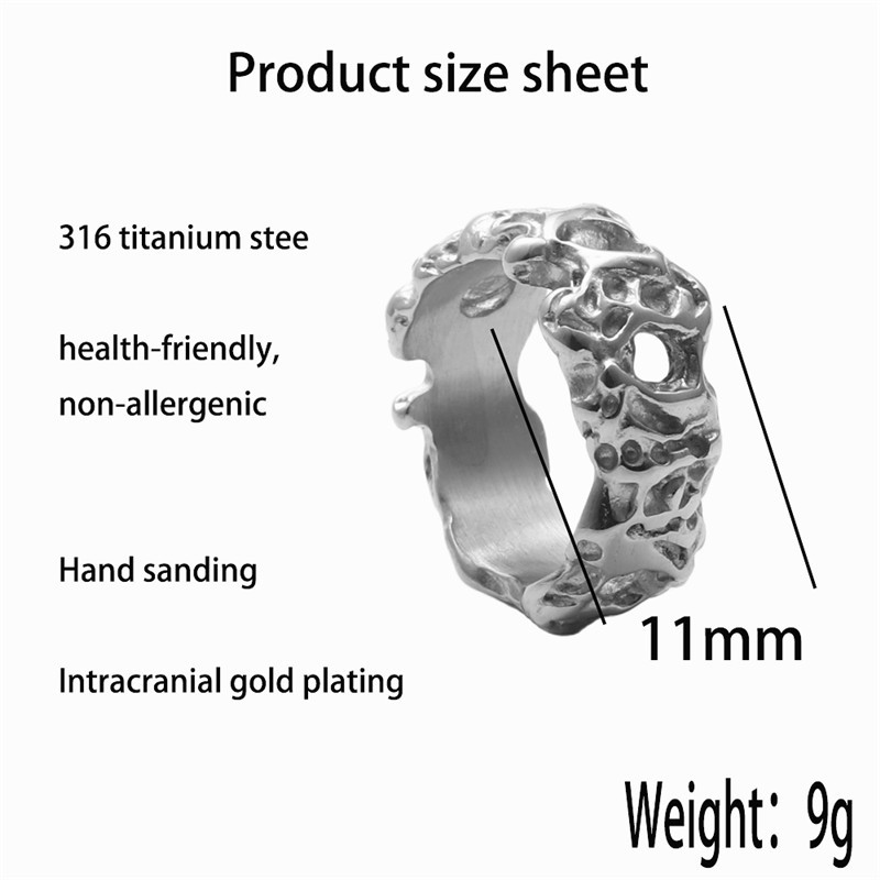 Titanium Steel Tree Figure Rattan Vintage Ring 6