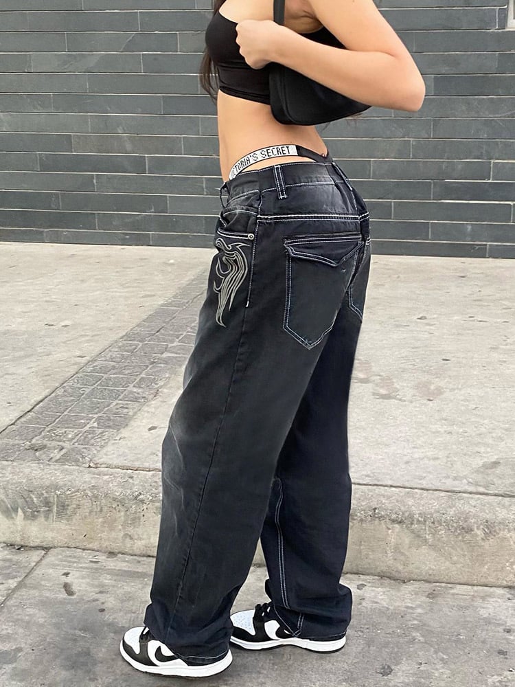 Washed Straight-leg Pants Image 2