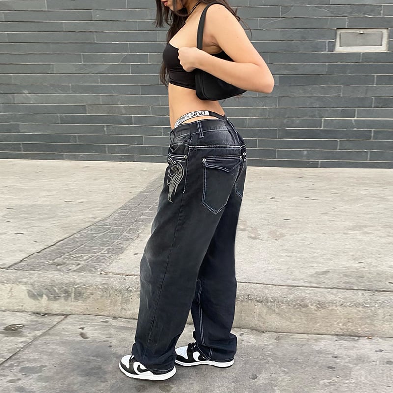 Washed Straight-leg Pants Image 6