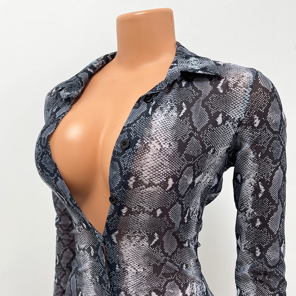 Women's Fashion Printed Long-sleeved Dress 2
