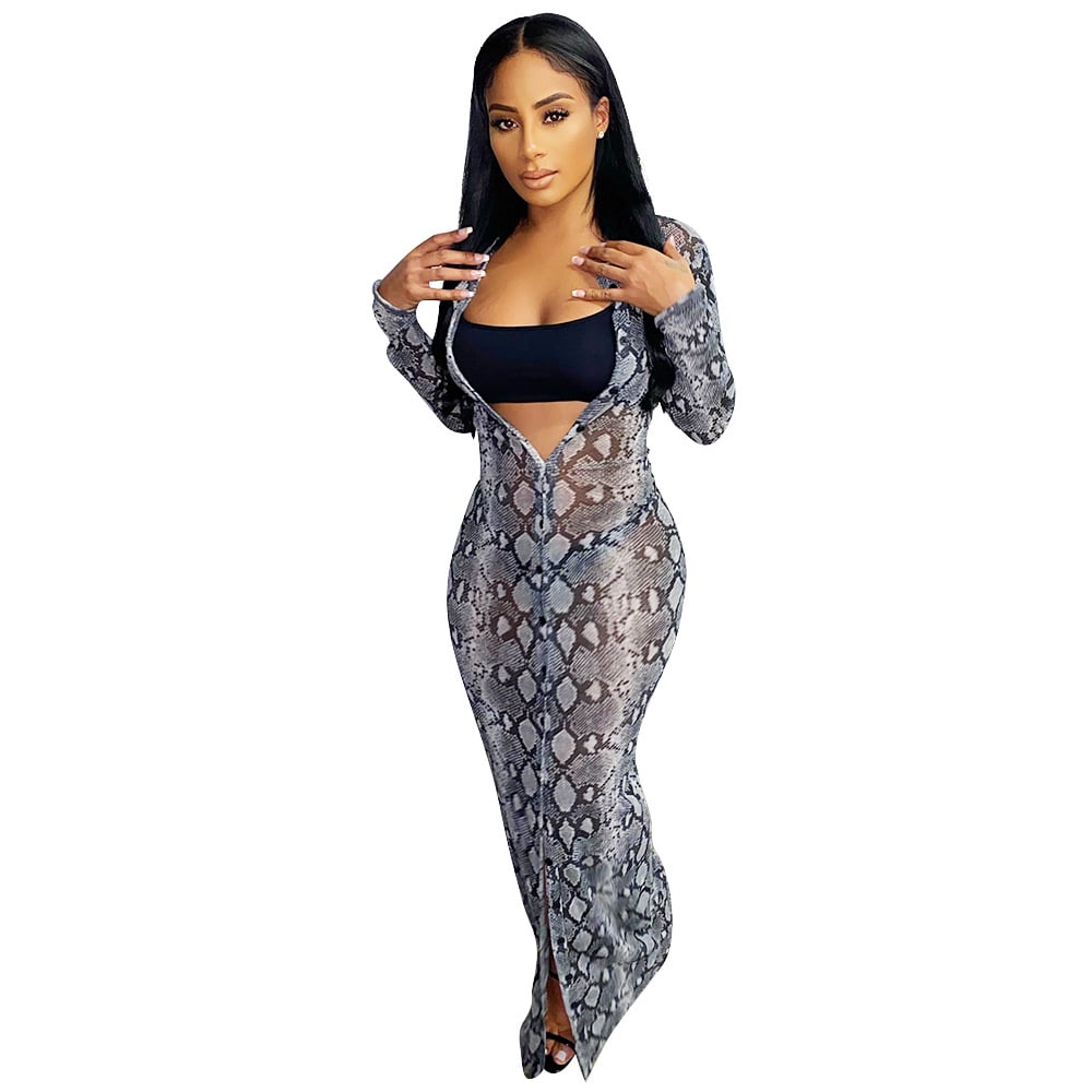 Women's Fashion Printed Long-sleeved Dress 7