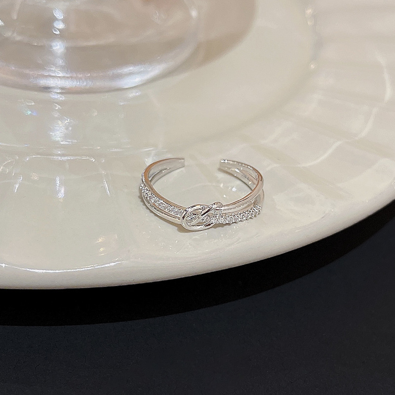 Micro Inlaid Zircon Double-layer Ring Image 3