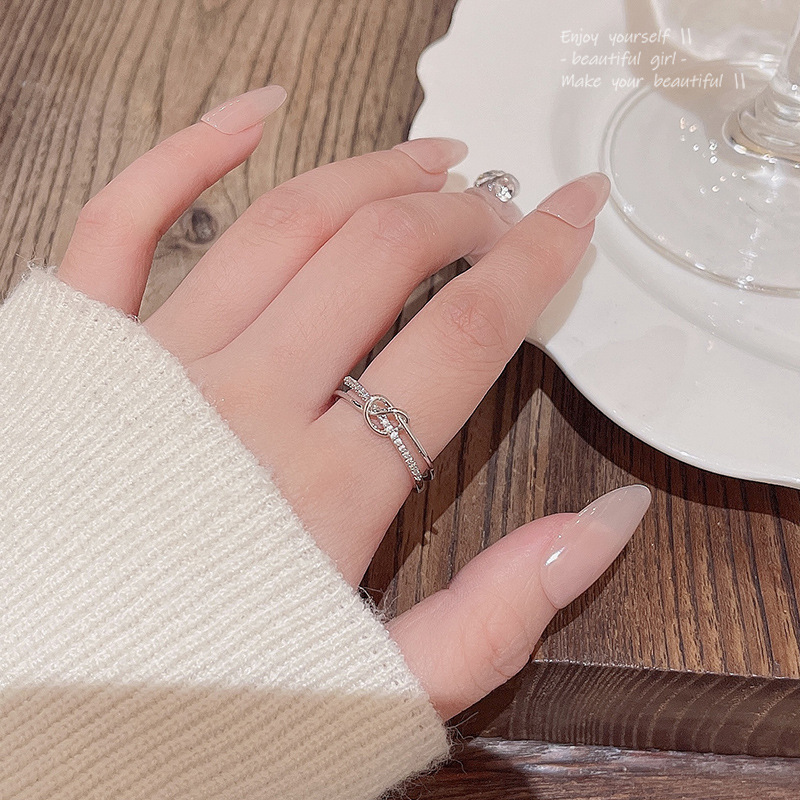 Micro Inlaid Zircon Double-layer Ring Image 2