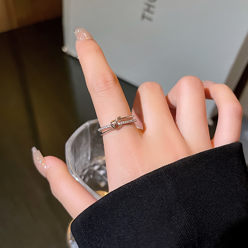 Micro Inlaid Zircon Double-layer Ring Image 5