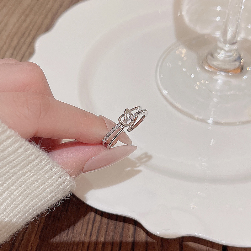 Micro Inlaid Zircon Double-layer Ring Image 4