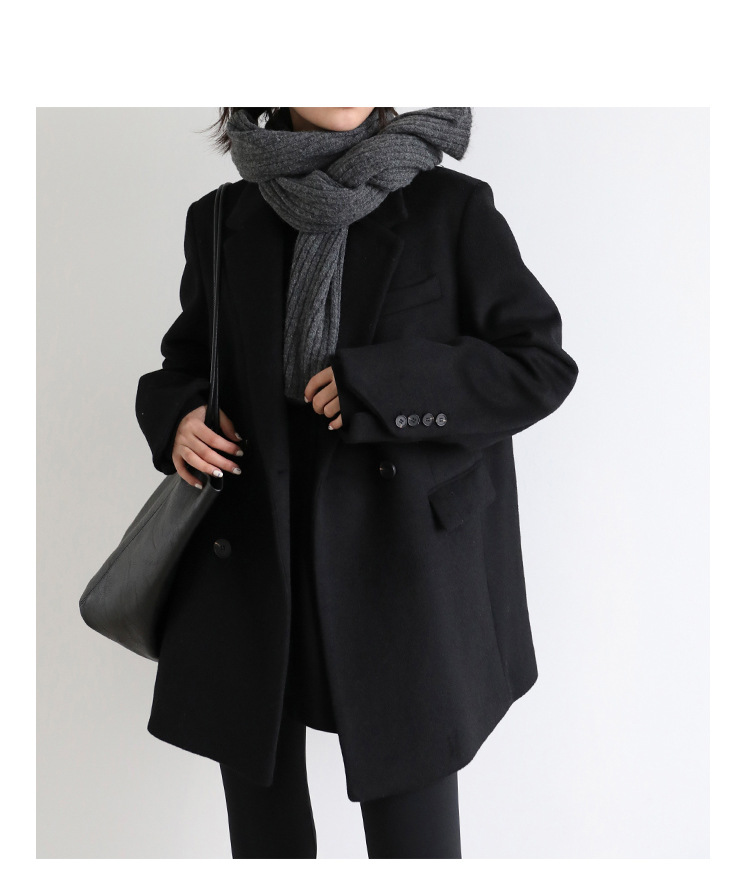 Women's Wide Shoulder Woolen Suit Coat Image 23