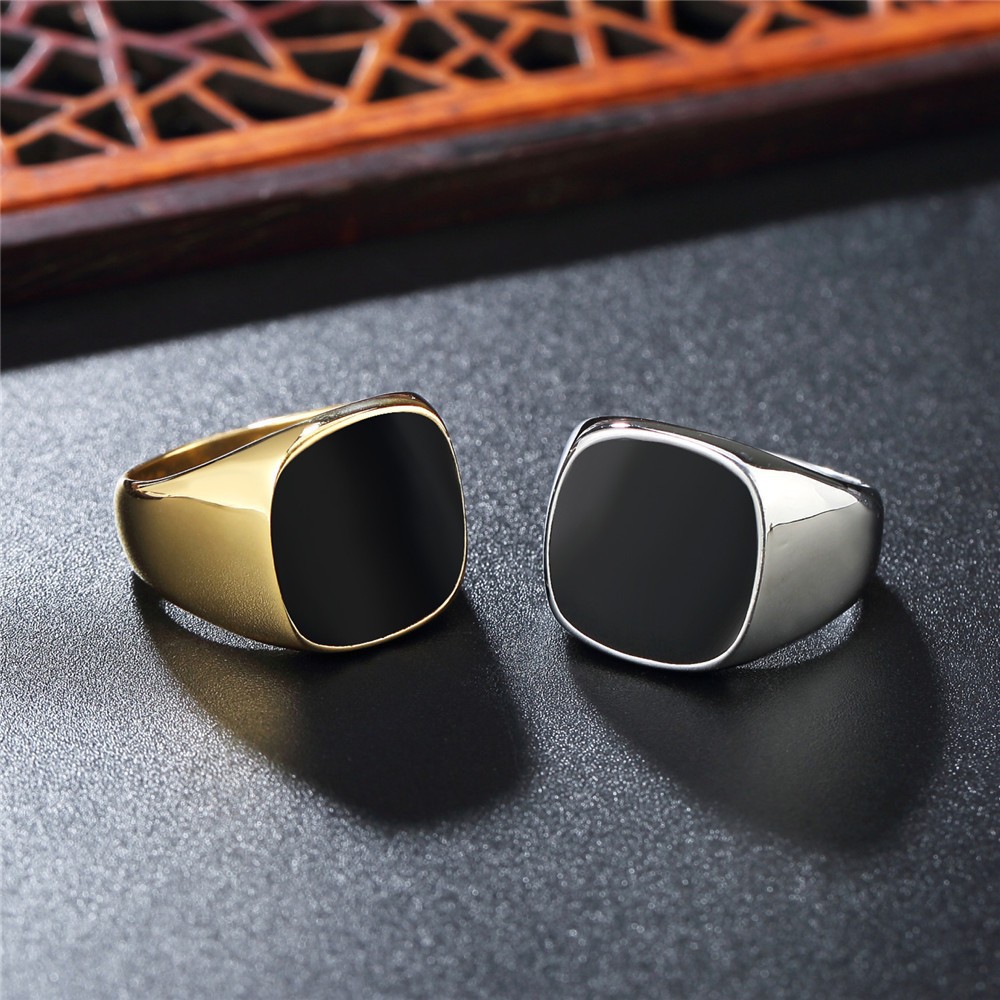 Men's Simplicity Square Drop Vinyl Ring 1