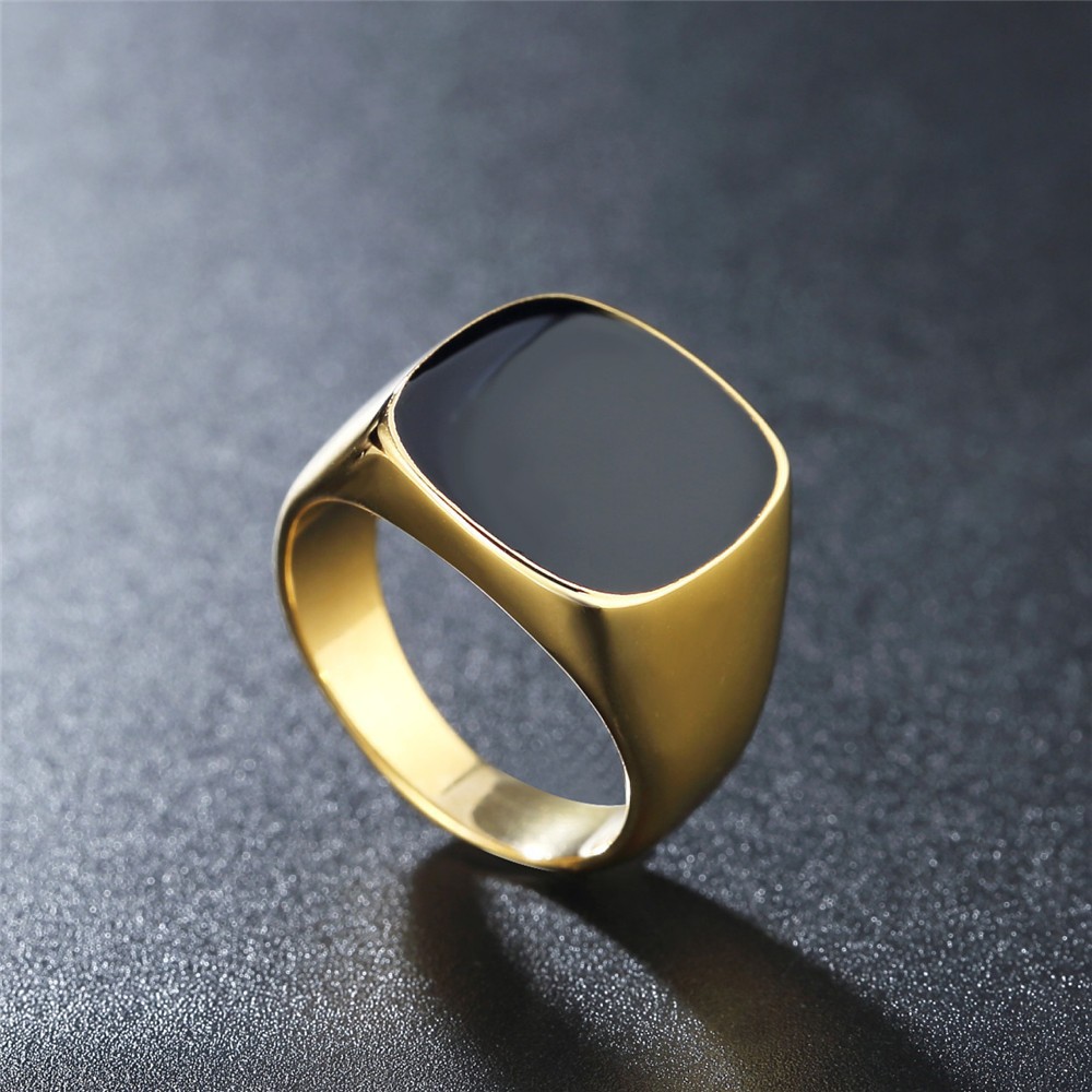 Men's Simplicity Square Drop Vinyl Ring 4