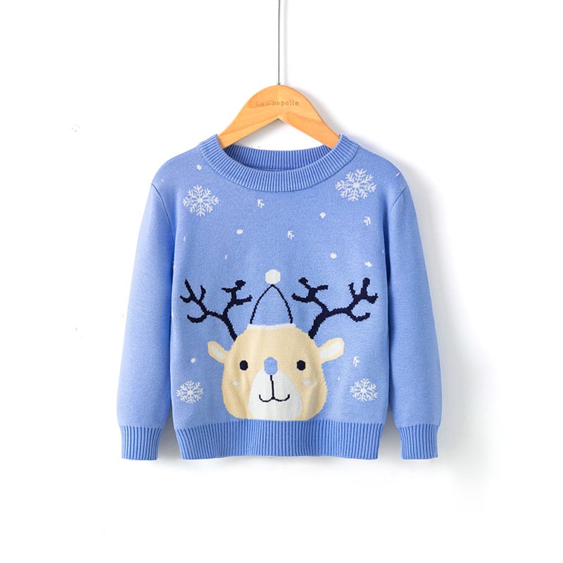 Christmas snowflake fawn sweater 1