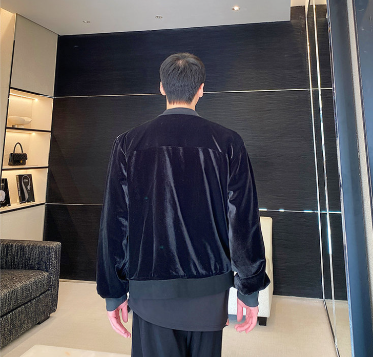 Men's Three Dimensional Sequin Decorative Sweater Coat Image 4