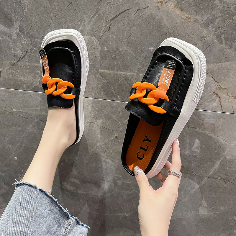 Metal Buckle Thick Sole Casual Lazy Slipper - Image 1