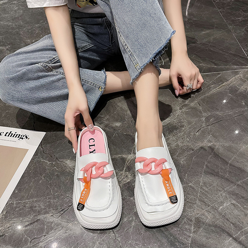 Metal Buckle Thick Sole Casual Lazy Slipper - Image 6