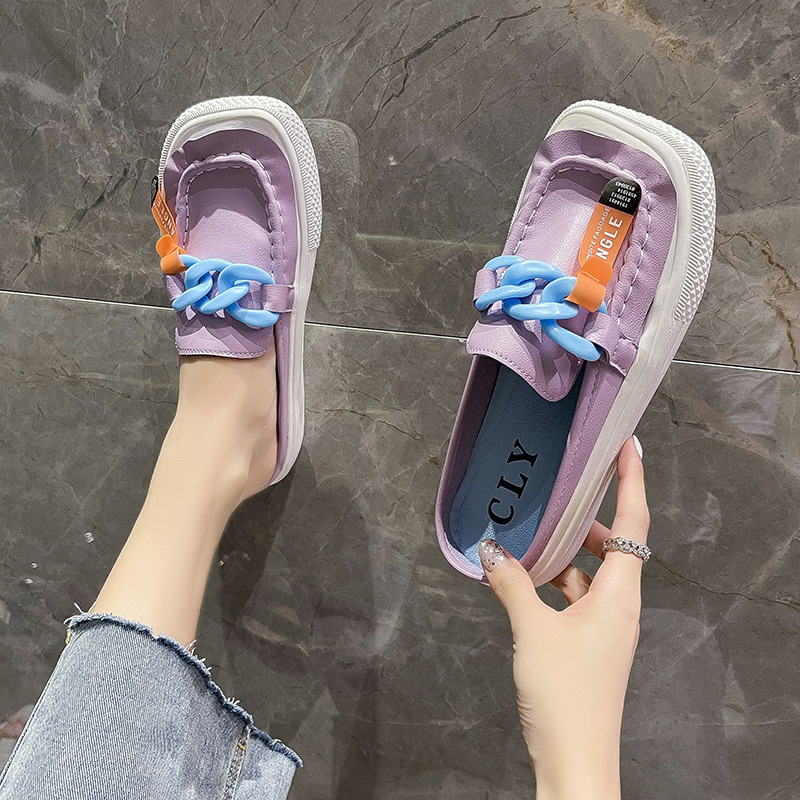 Metal Buckle Thick Sole Casual Lazy Slipper - Image 8