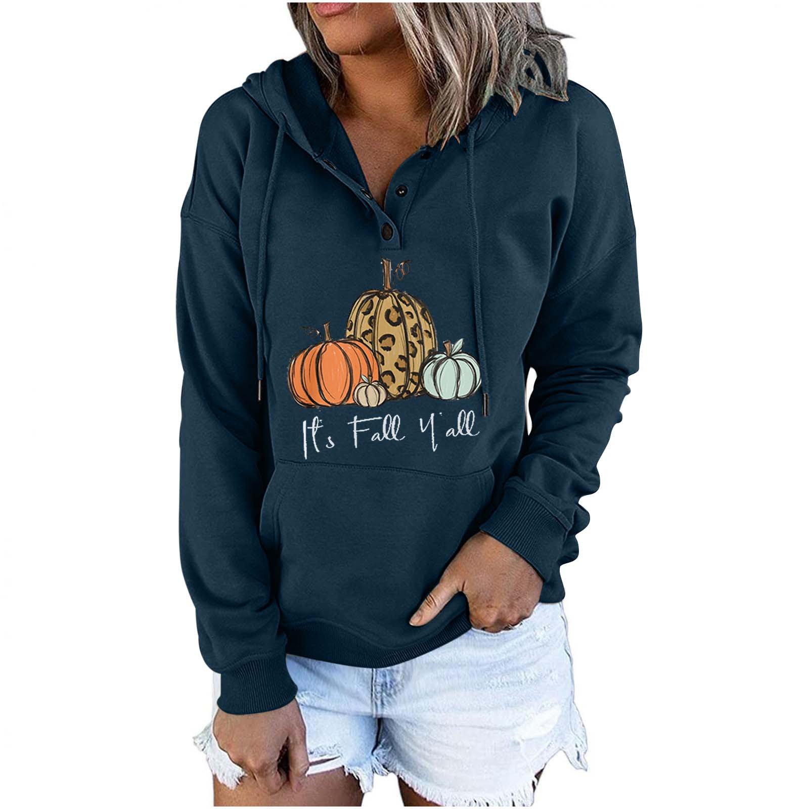 Loose Casual Hooded Drawcord Pocket Button Guard