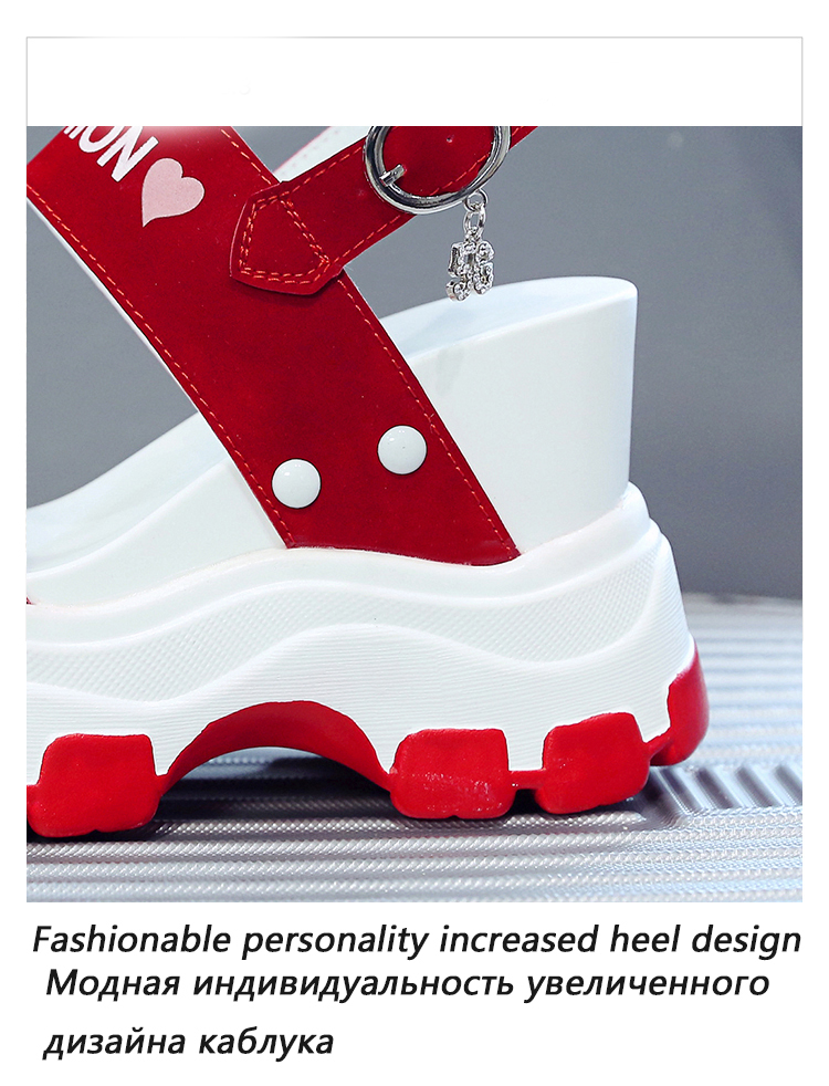 Platform Wedge Sandals in Black