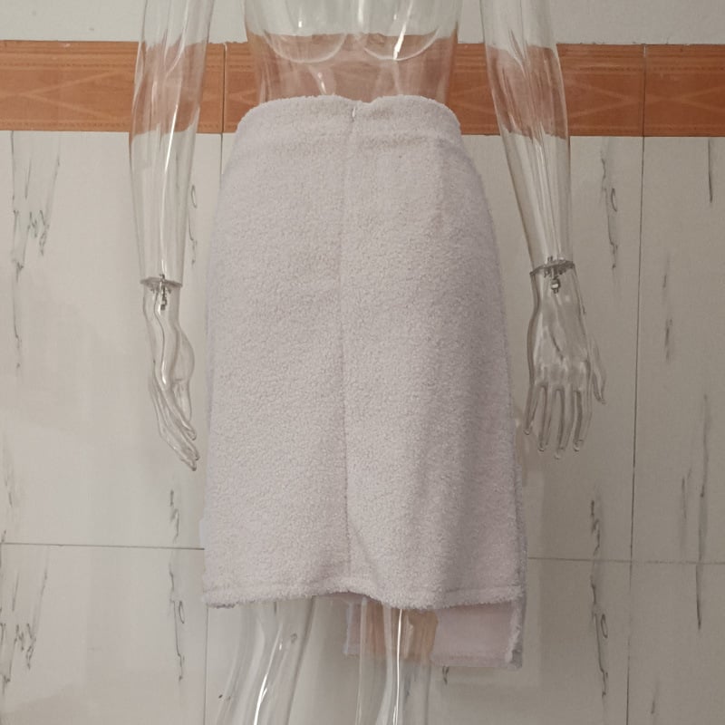 Single-breasted Wool Ring Asymmetric Half-body Skirt 7