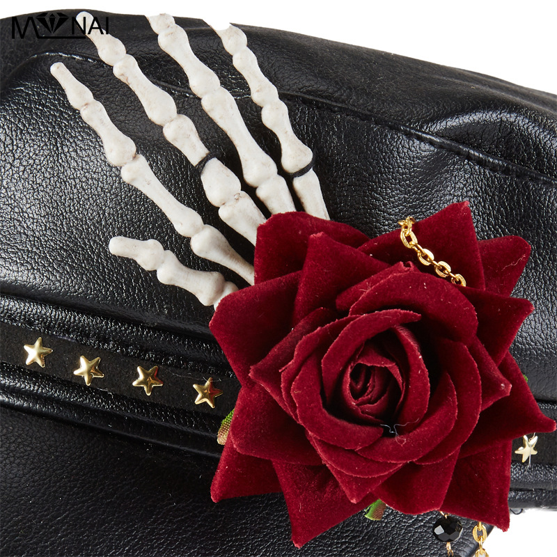 Steam Punk Goth Rose Bead Necklace Lifestyle