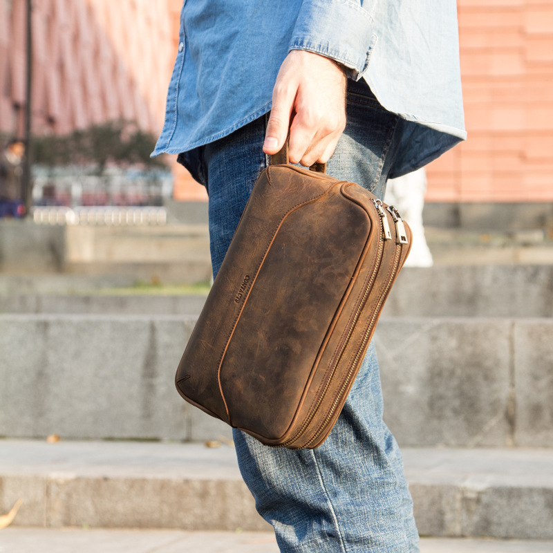 Black Crazy Horse Cowhide Bag