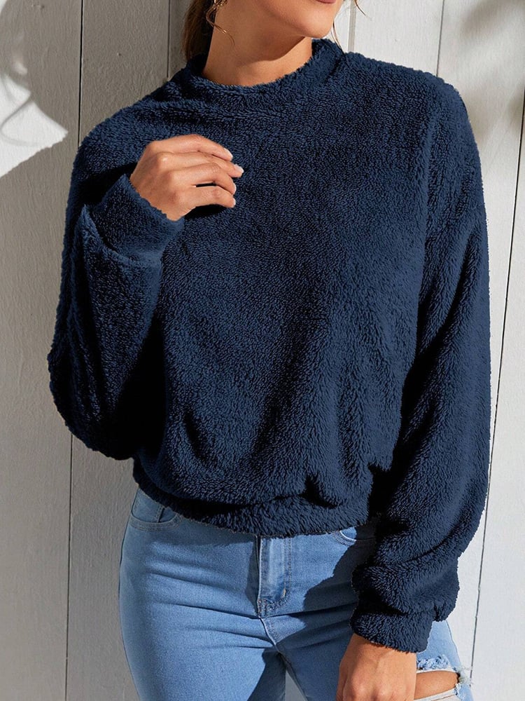 Double-sided Velvet Loose Fleece Sweatshirt Image 6