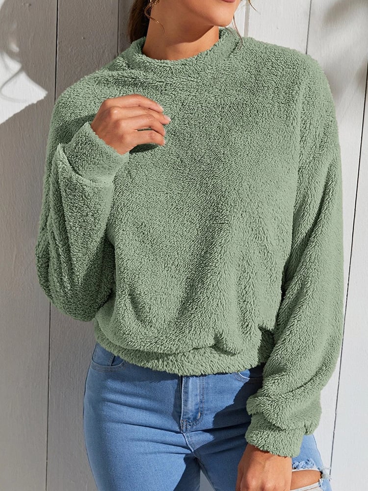 Double-sided Velvet Loose Fleece Sweatshirt Image 3