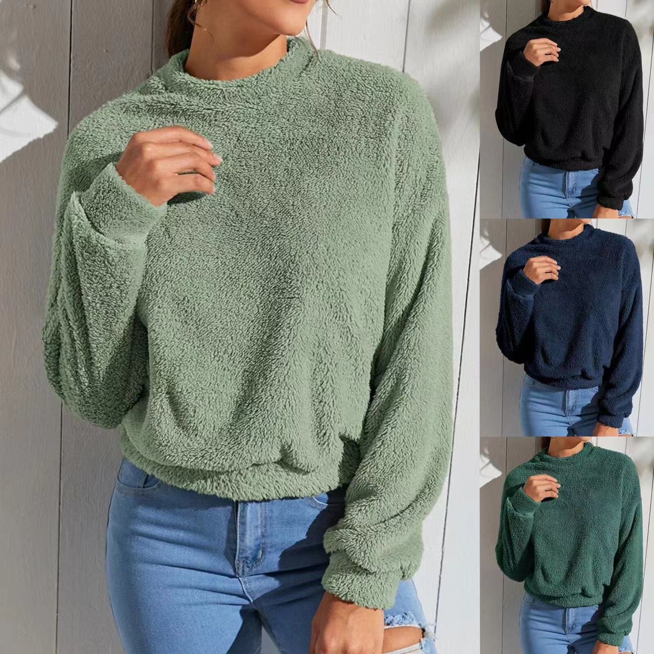 Double-sided Velvet Loose Fleece Sweatshirt Image 2
