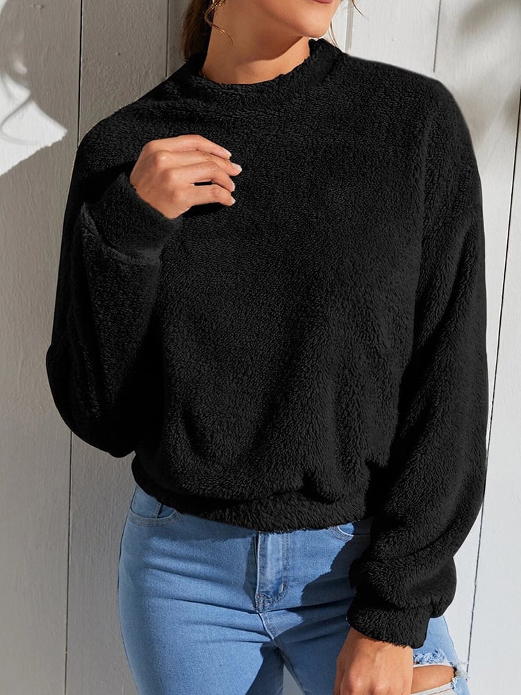 Double-sided Velvet Loose Fleece Sweatshirt Image 5