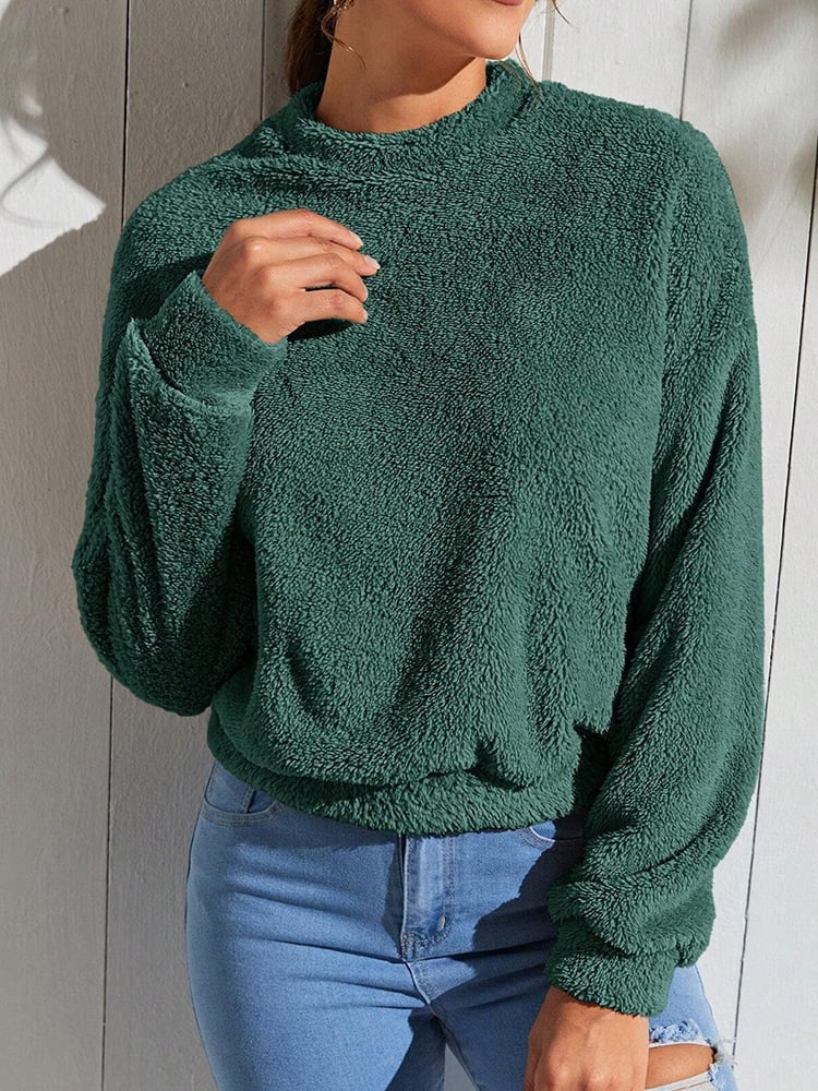 Double-sided Velvet Loose Fleece Sweatshirt Image 4
