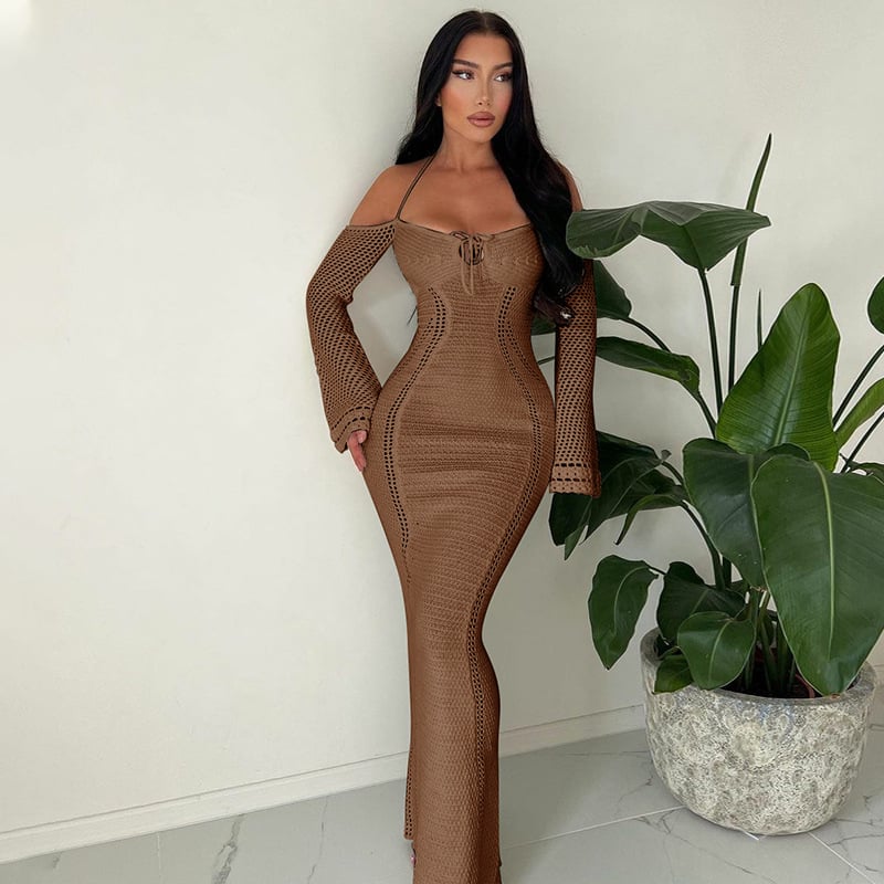 Back Lace Up Slim Fit Dress