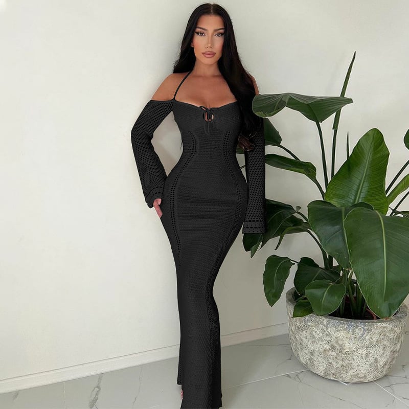Back Lace Up Slim Fit Dress