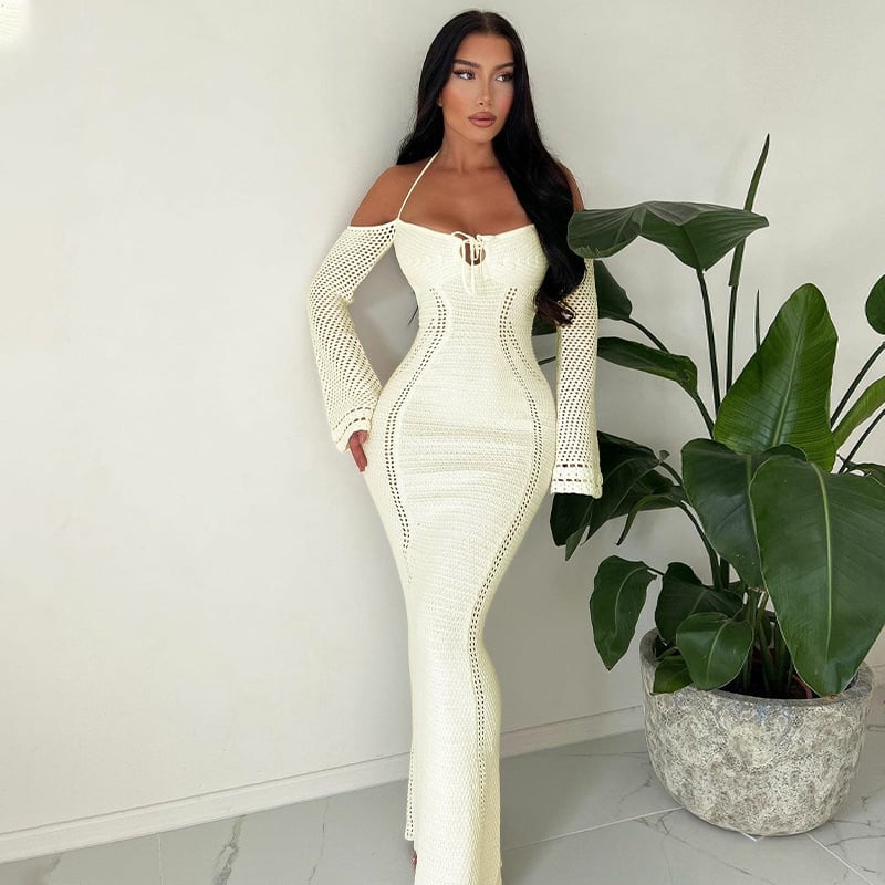 Back Lace Up Slim Fit Dress
