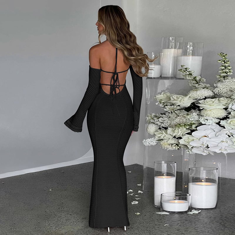 Back Lace Up Slim Fit Dress