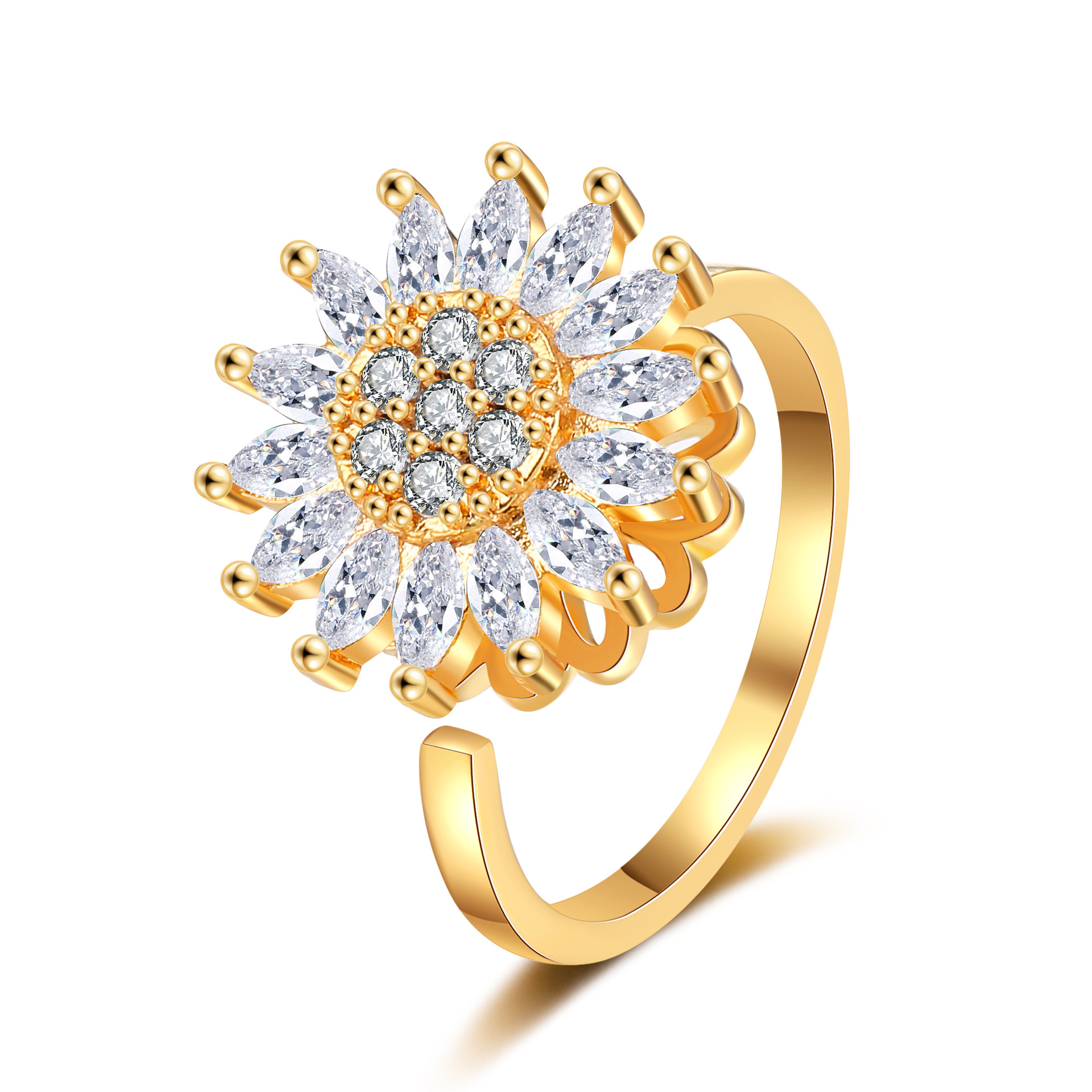 Decompression Shank Rotating Full Diamond Ring Image 2