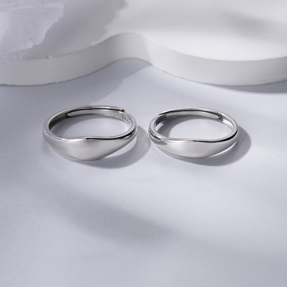 Sterling Silver 925 Couple Ring Image 1