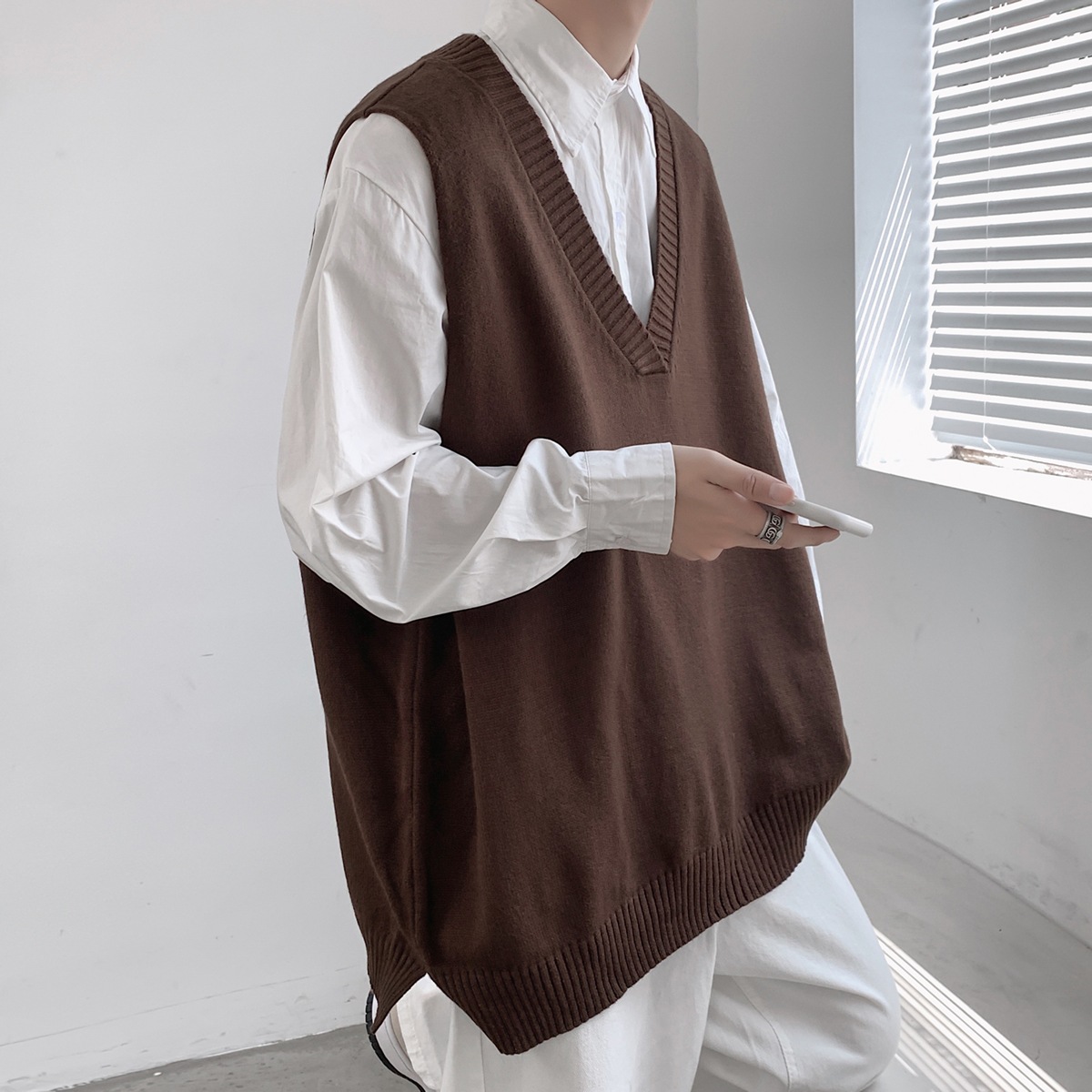 V-neck Sweater Vest - Image 1
