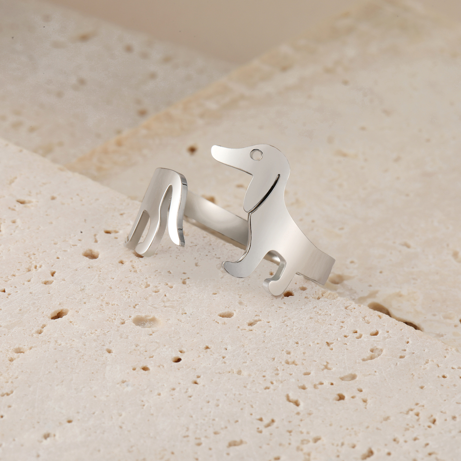 Elegant display of Sausage Dog Ring