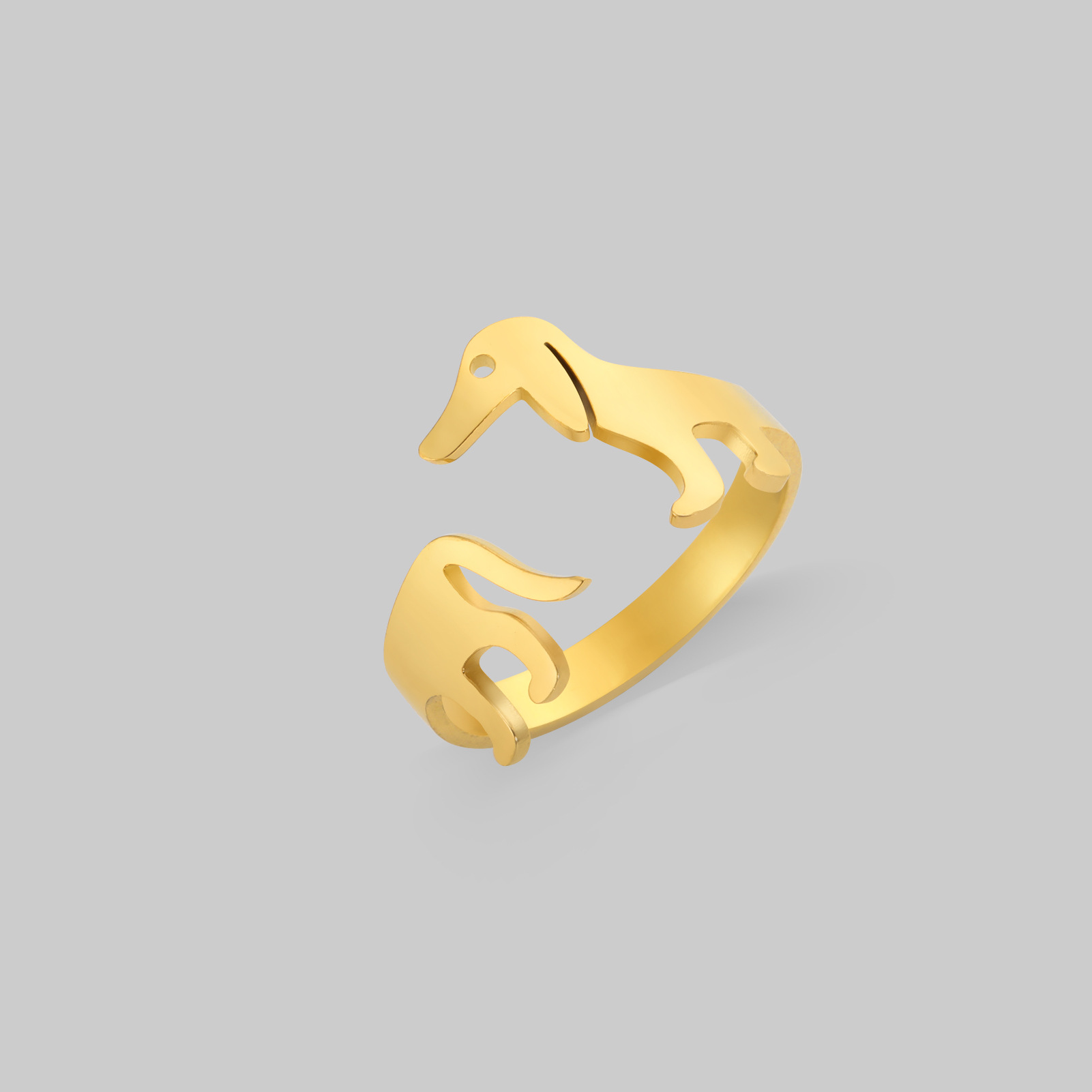 Wearing Sausage Dog Adjustable Ring