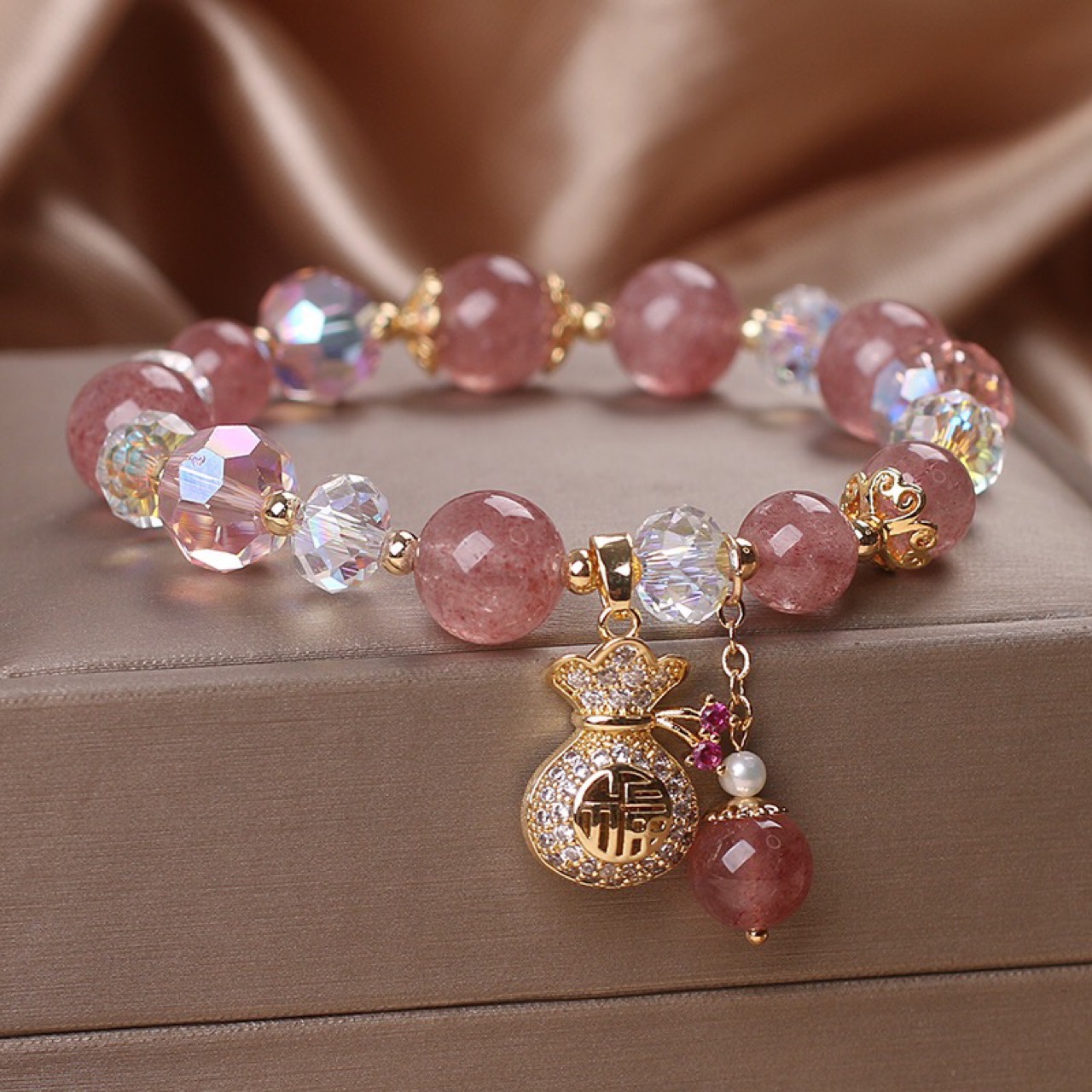Strawberry Quartz Bracelet 1