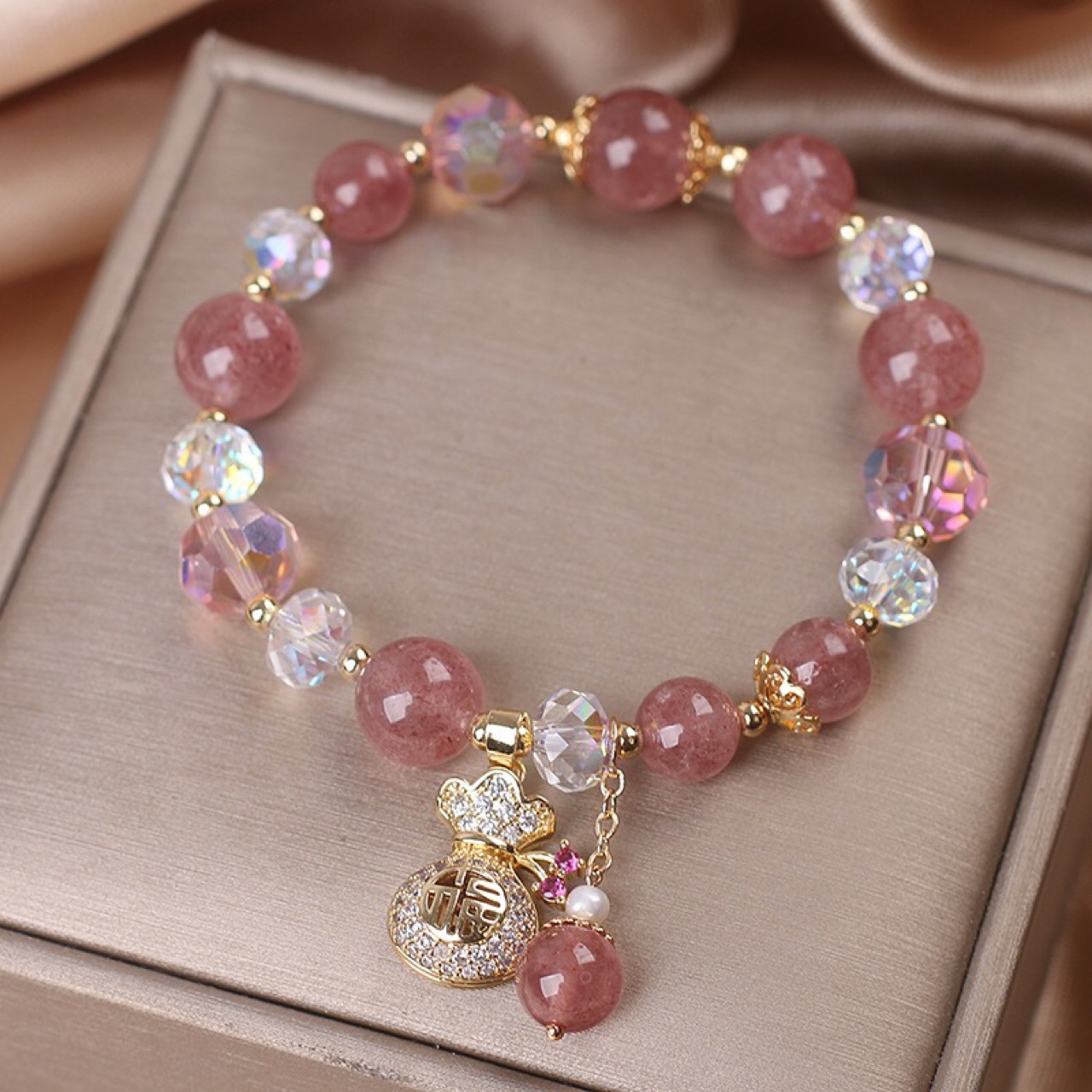 Strawberry Quartz Bracelet 2
