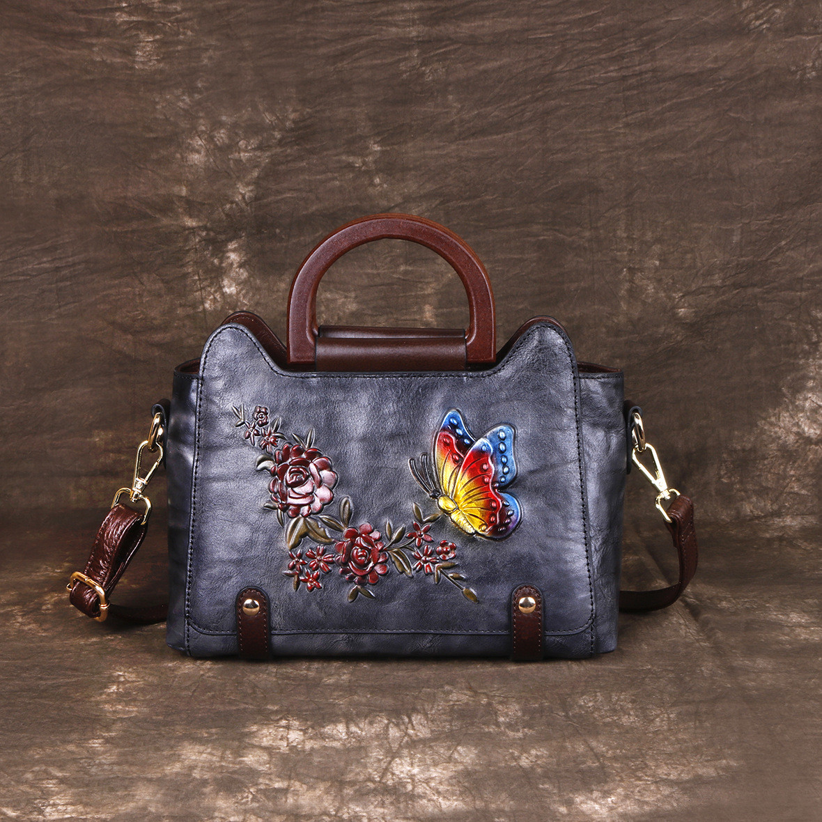 Crossbody Handbag with Embossed Design