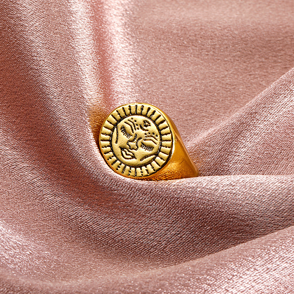 Retro Metal Face Ring 6