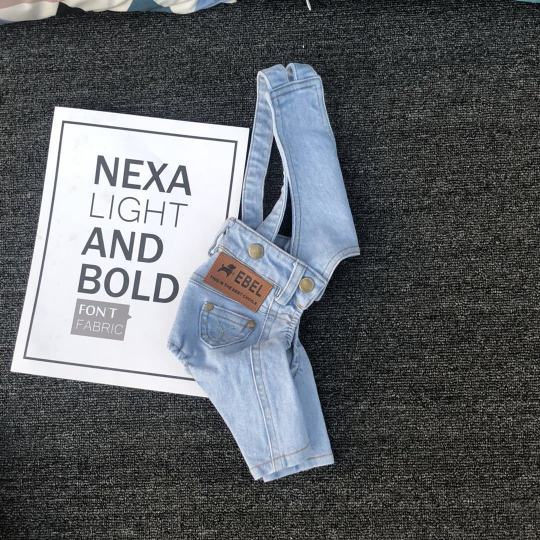 Dog Denim Overalls Image 5